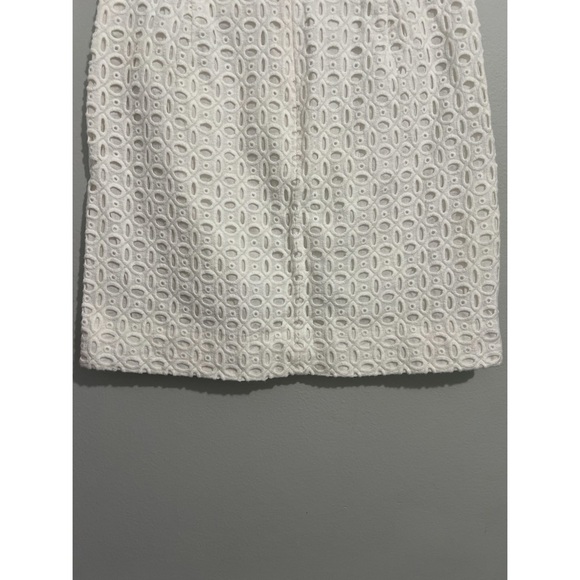 J.Crew Skirt Women’s 2 White Eyelet Cut Out Pencil Straight Zip Cotton 45712 - Picture 7 of 12